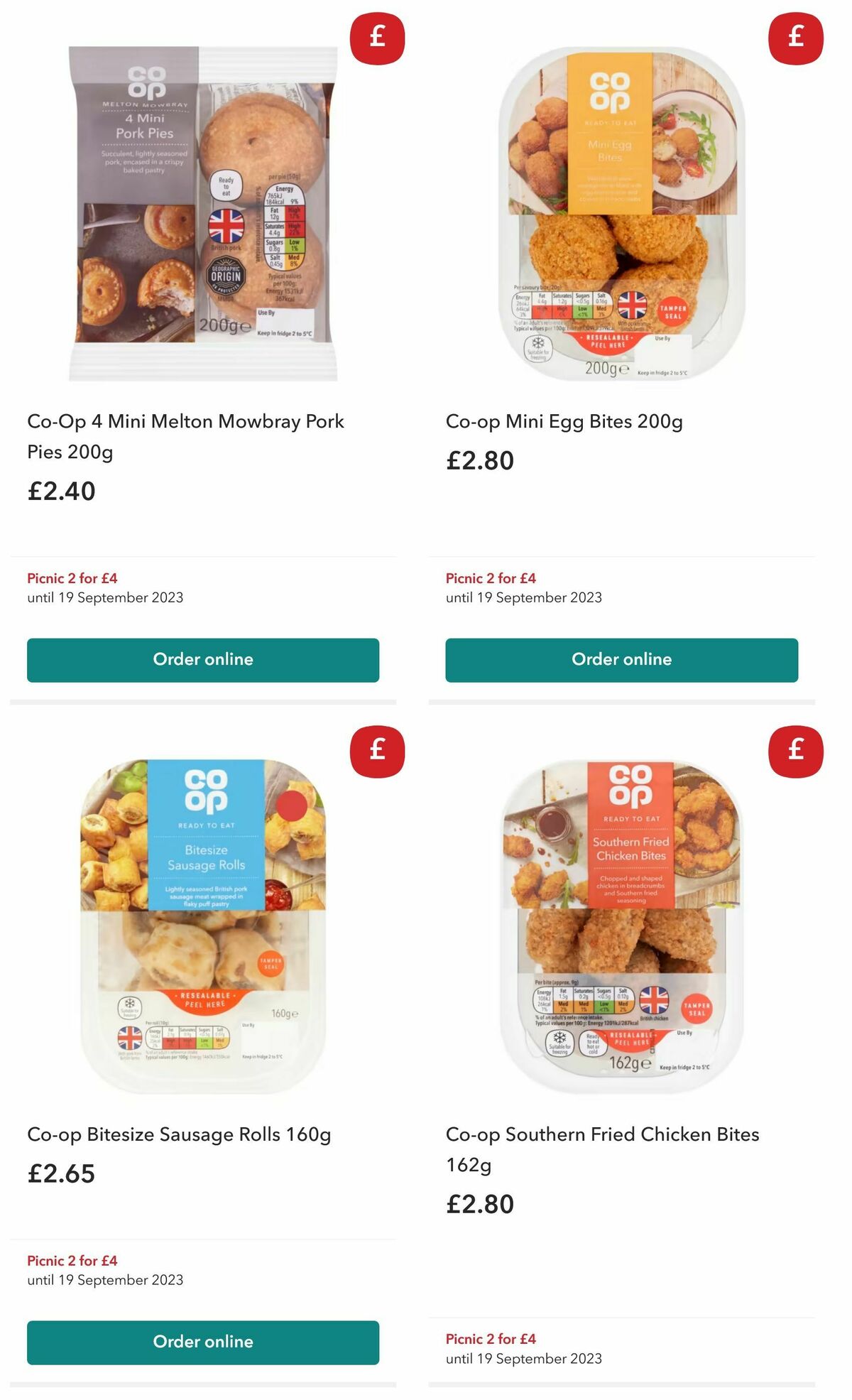 Co-op Food Offers from 9 August