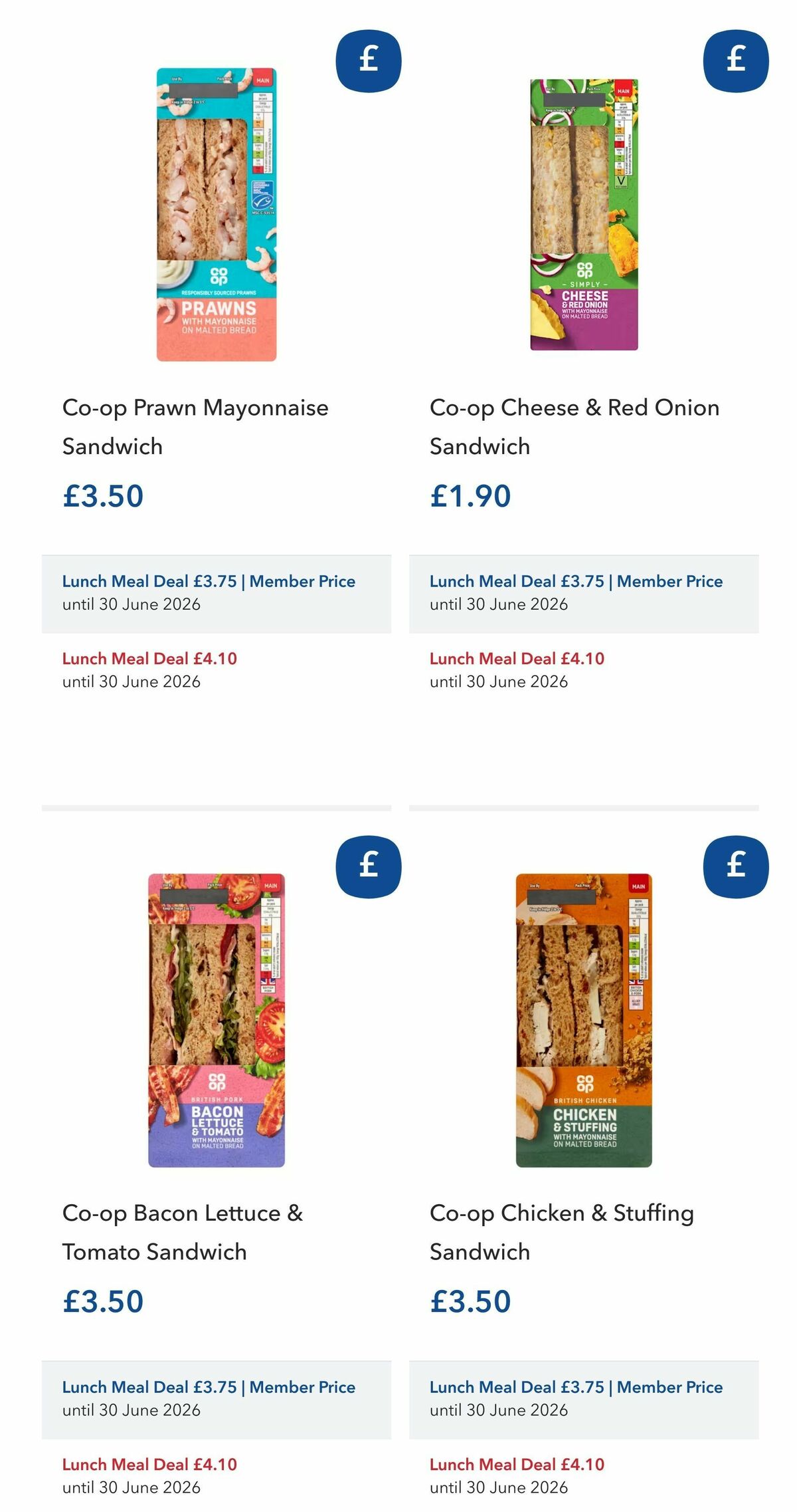 Co-op Food Offers from 1 January