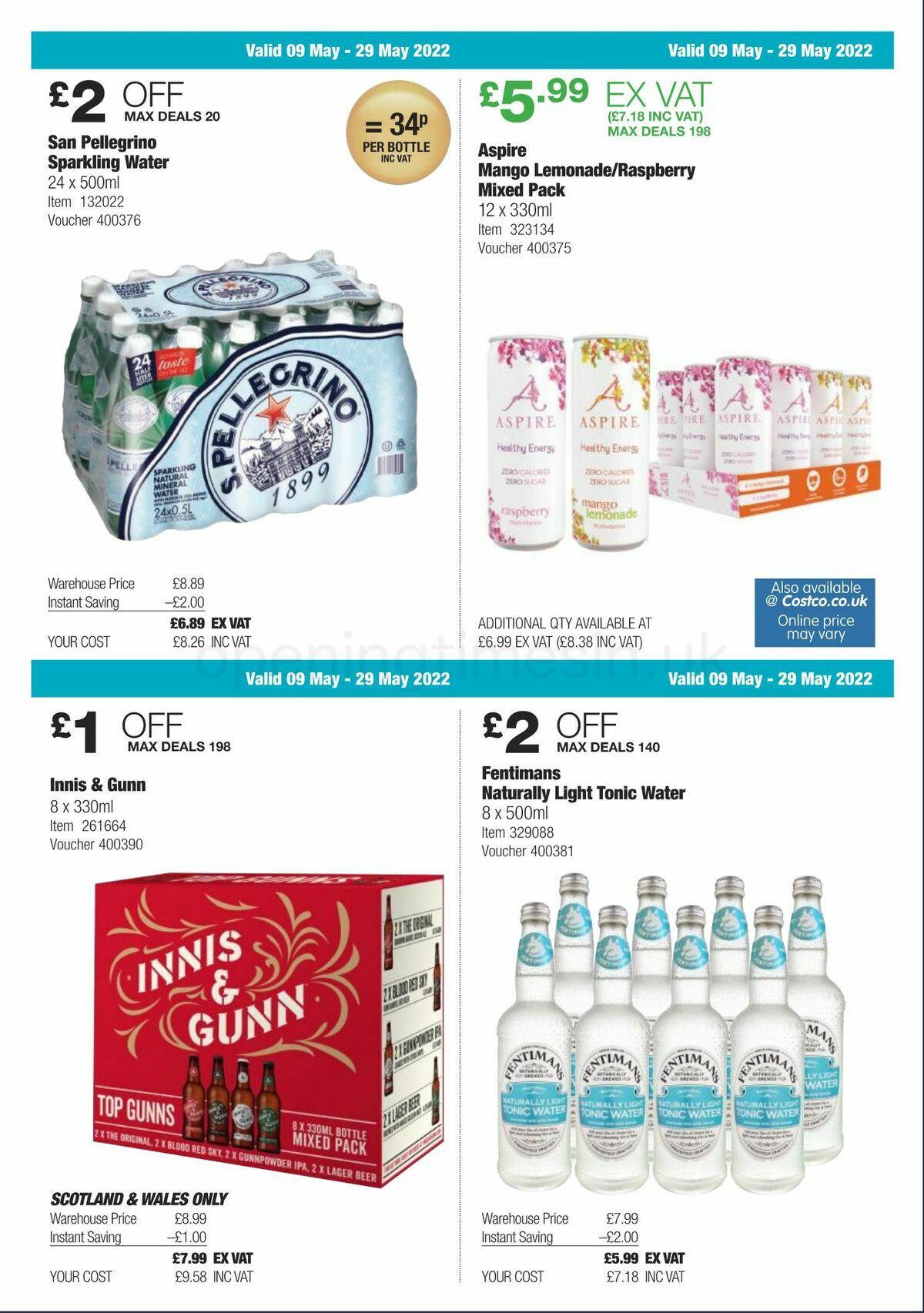 Costco Scotland & Wales Offers from 9 May