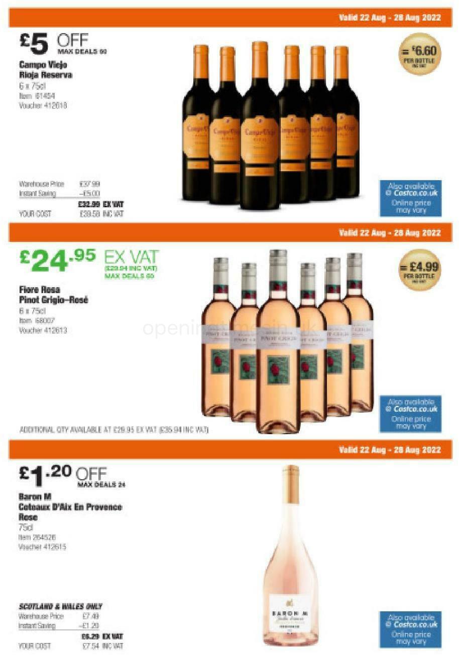 Costco Scotland & Wales Offers from 22 August