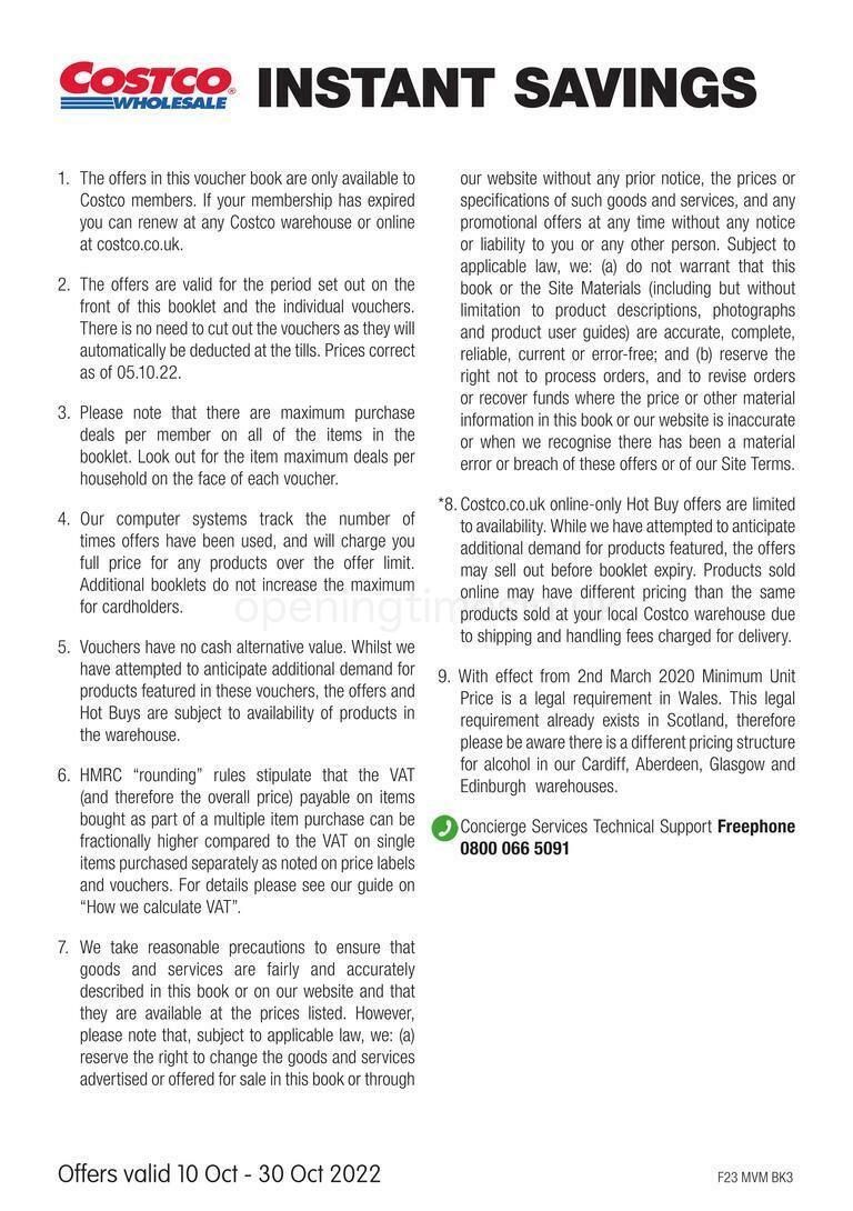 Costco Offers from 10 October