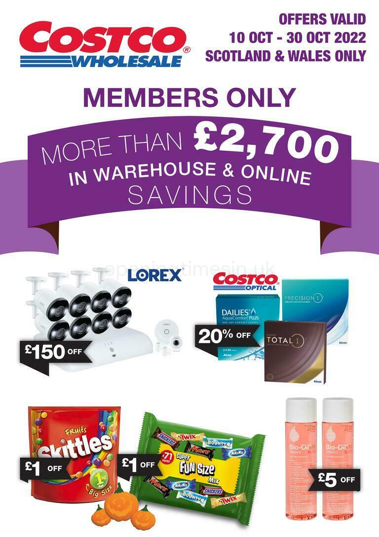 Costco Scotland & Wales Offers from 10 October