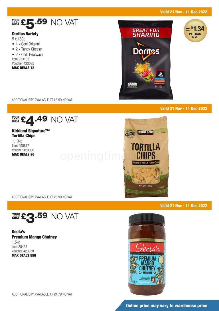 Costco Scotland & Wales Offers from 21 November