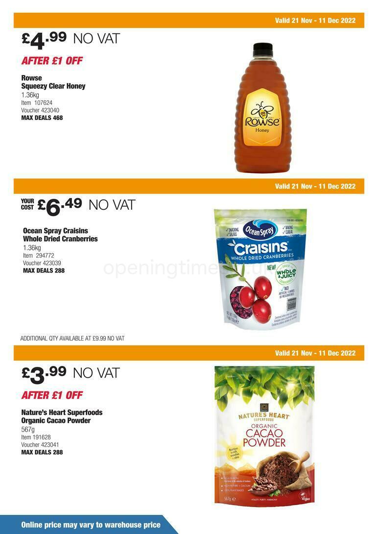 Costco Scotland & Wales Offers from 21 November
