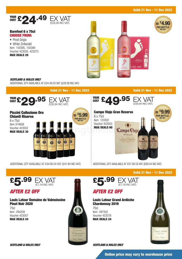 Costco Scotland & Wales Offers from 21 November