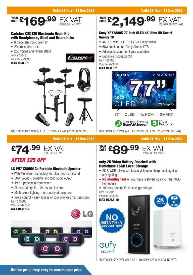 Costco Scotland & Wales Offers from 21 November