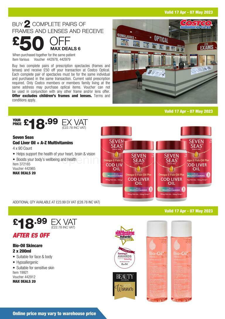 Costco Scotland & Wales Offers from 17 April