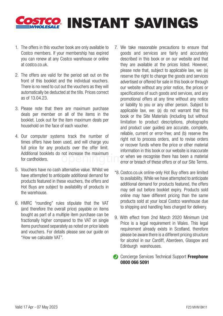 Costco Scotland & Wales Offers from 17 April