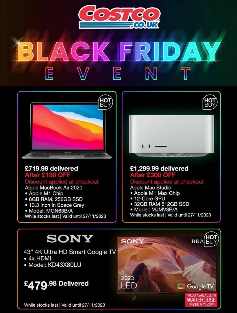 Costco Black Friday Offers from 21 November