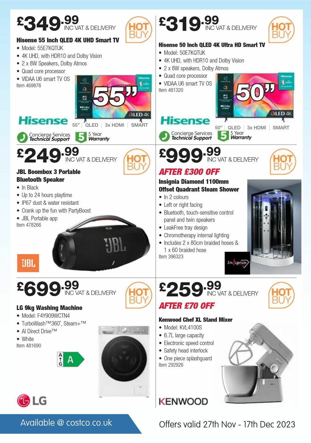 Costco Online Only Savings Offers from 27 November