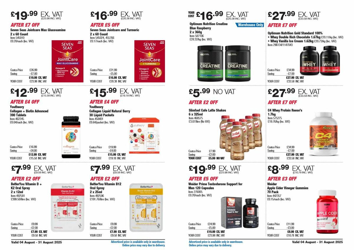 Costco Offers from 4 August