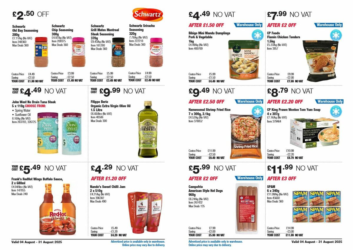 Costco Offers from 4 August