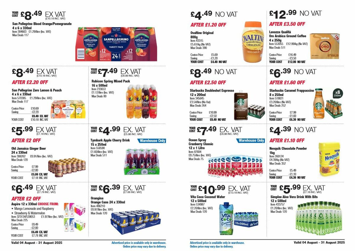 Costco Offers from 4 August