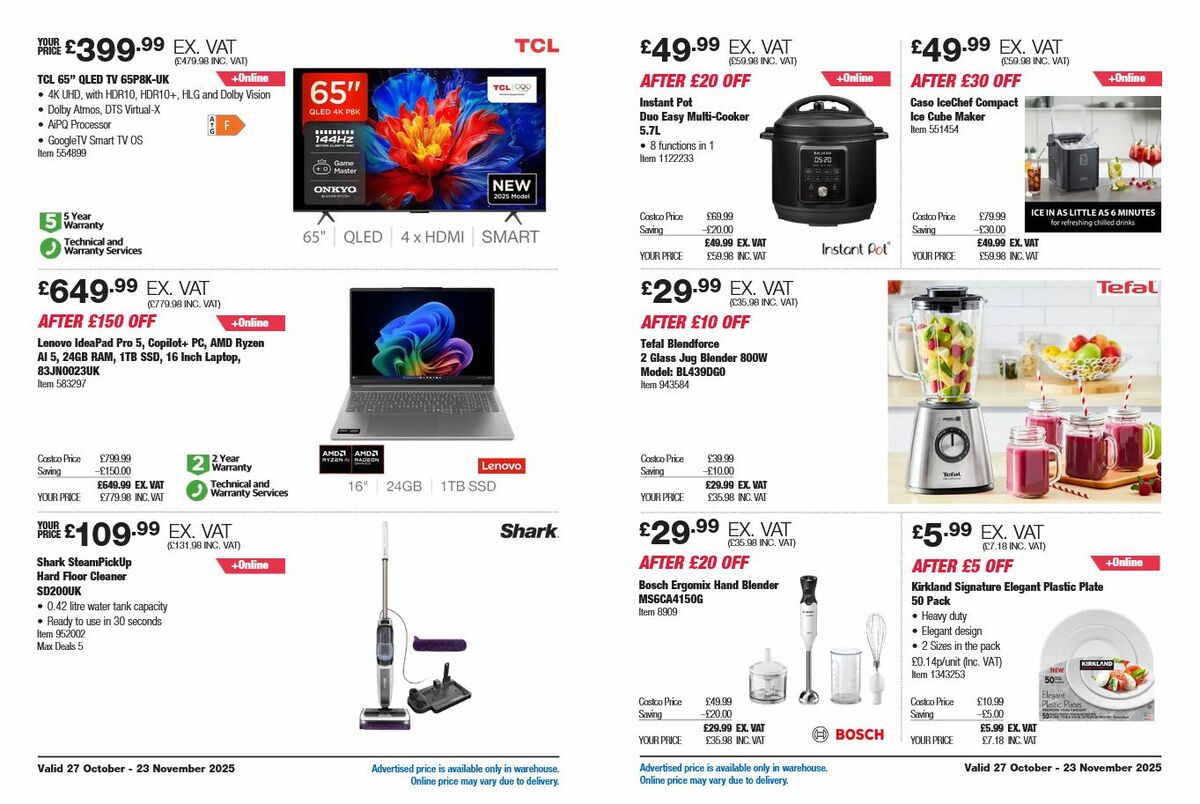Costco Holiday Savings Offers from 27 October