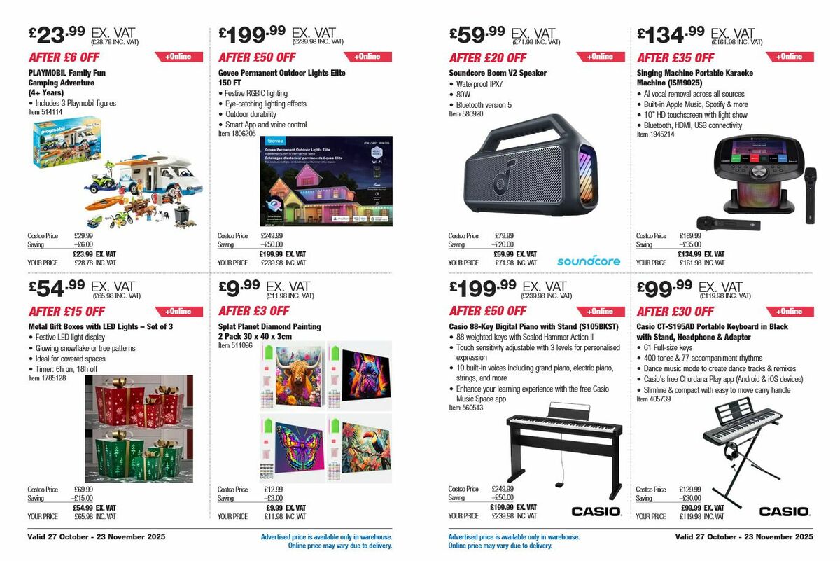 Costco Holiday Savings Offers from 27 October