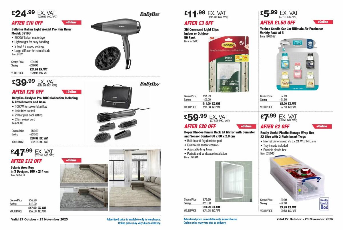 Costco Holiday Savings Offers from 27 October