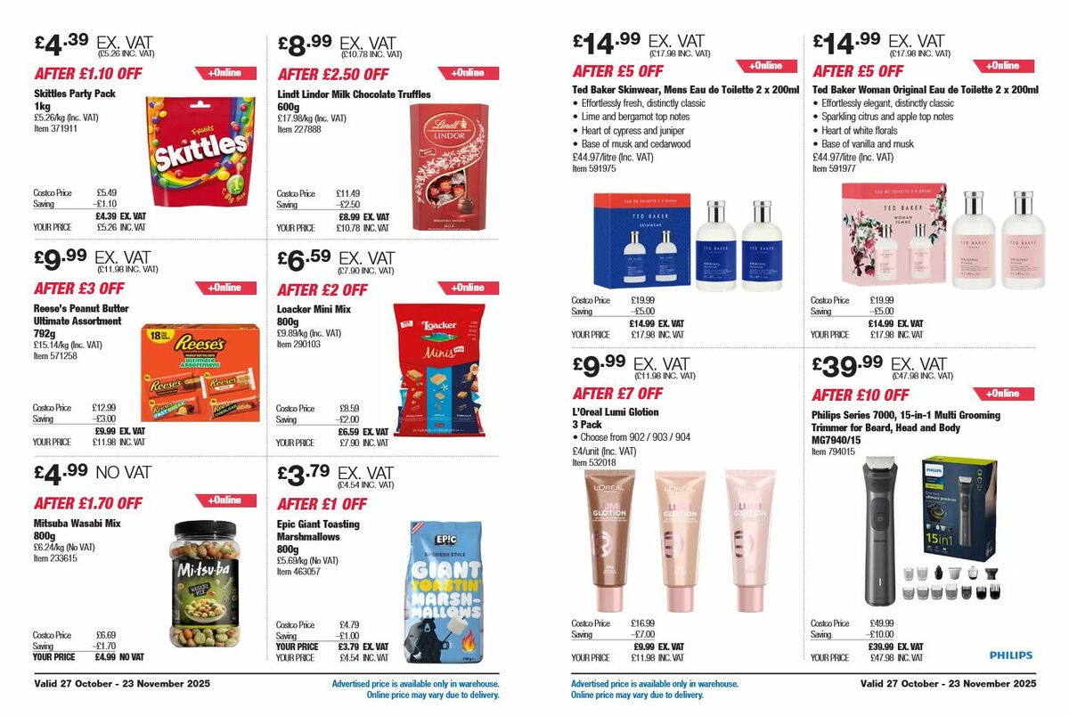 Costco Holiday Savings Offers from 27 October