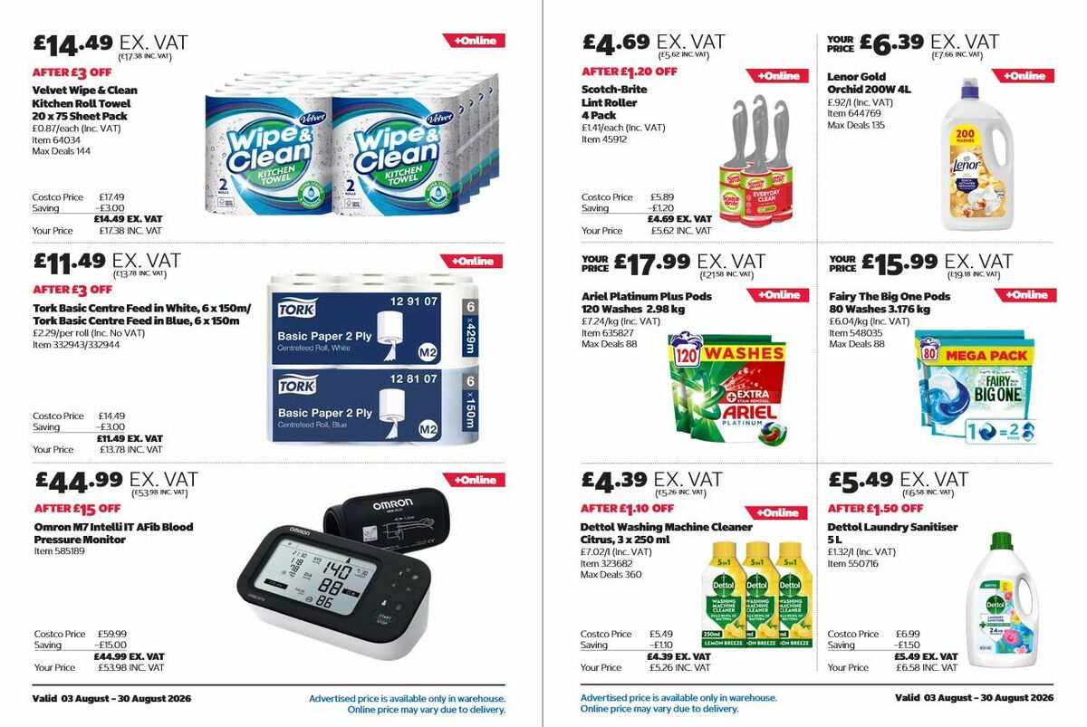 Costco Offers from 3 August
