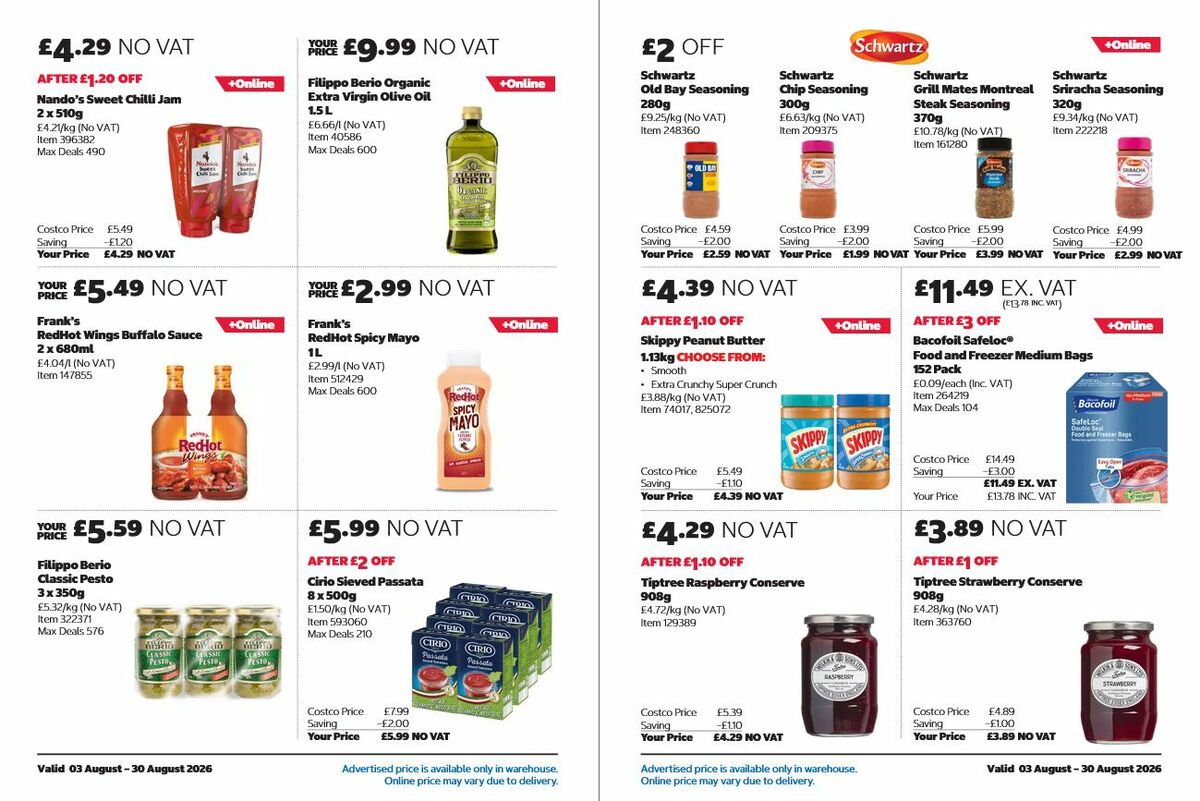 Costco Offers from 3 August