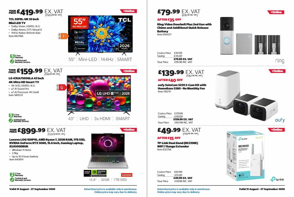 Costco Offers from 31 August