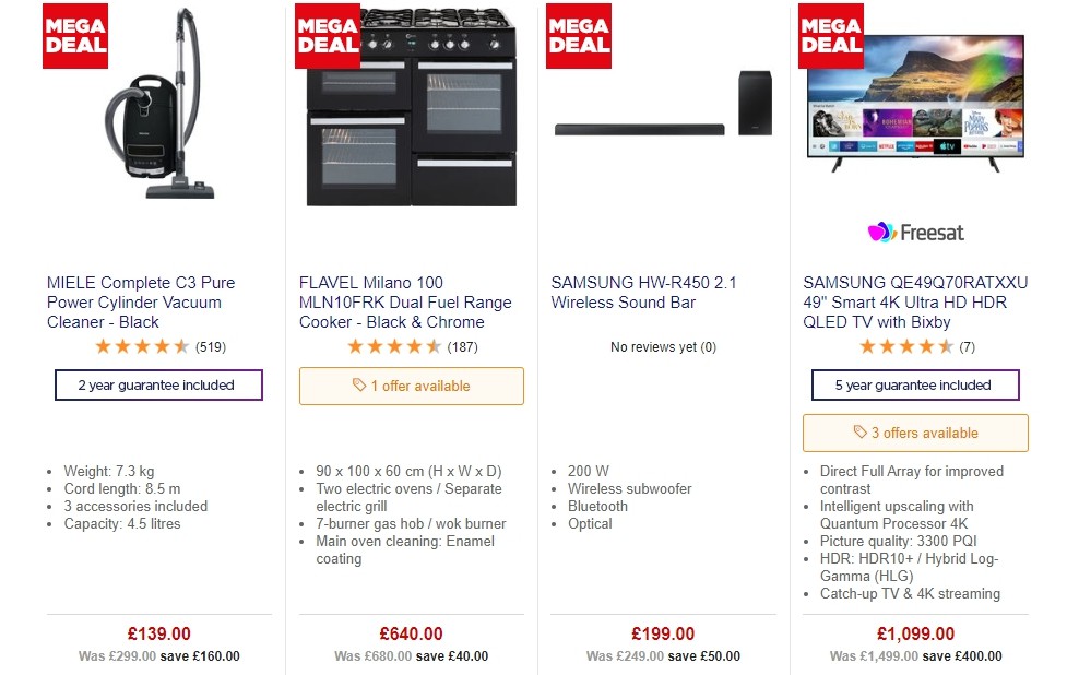 Currys Offers from 16 August