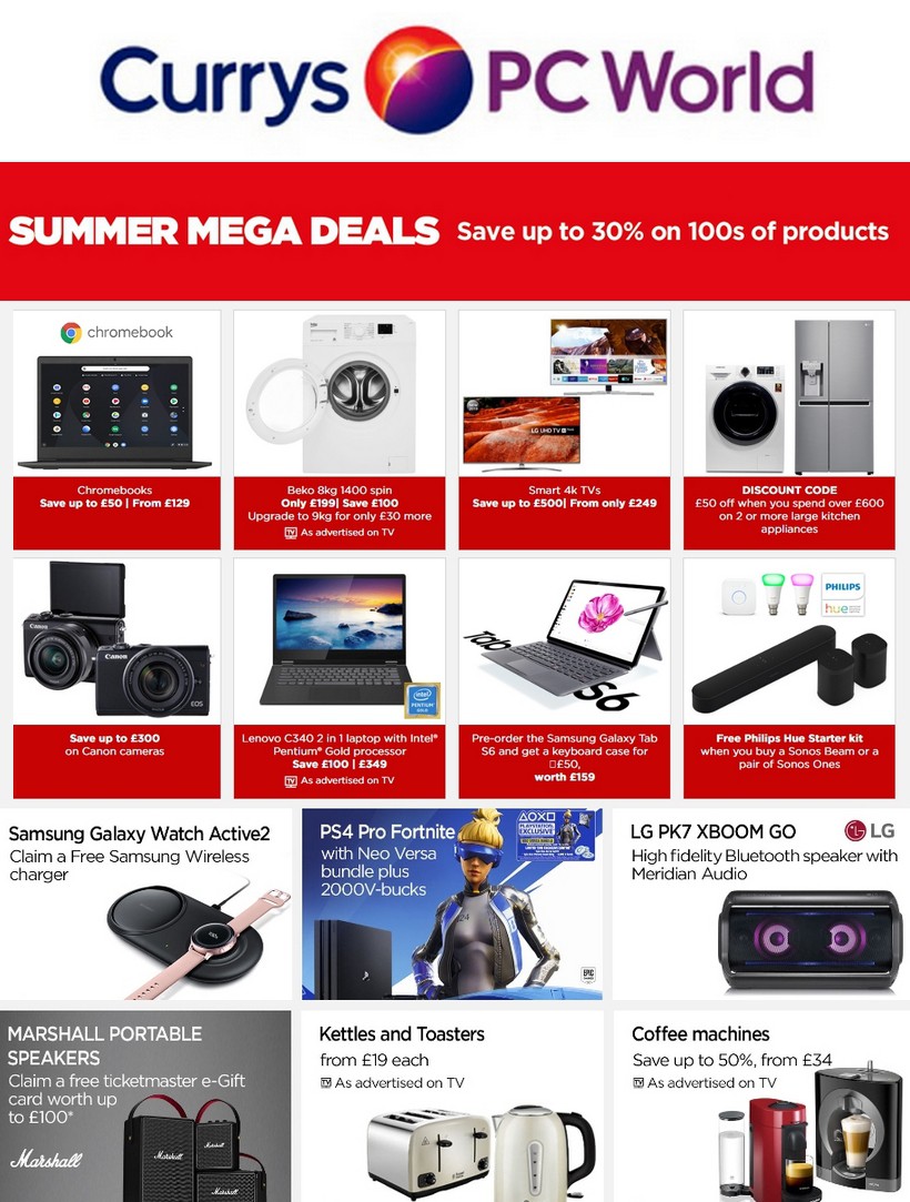 Currys Offers from 30 August
