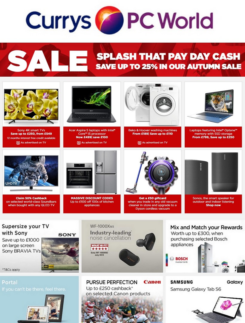Currys Offers from 27 September