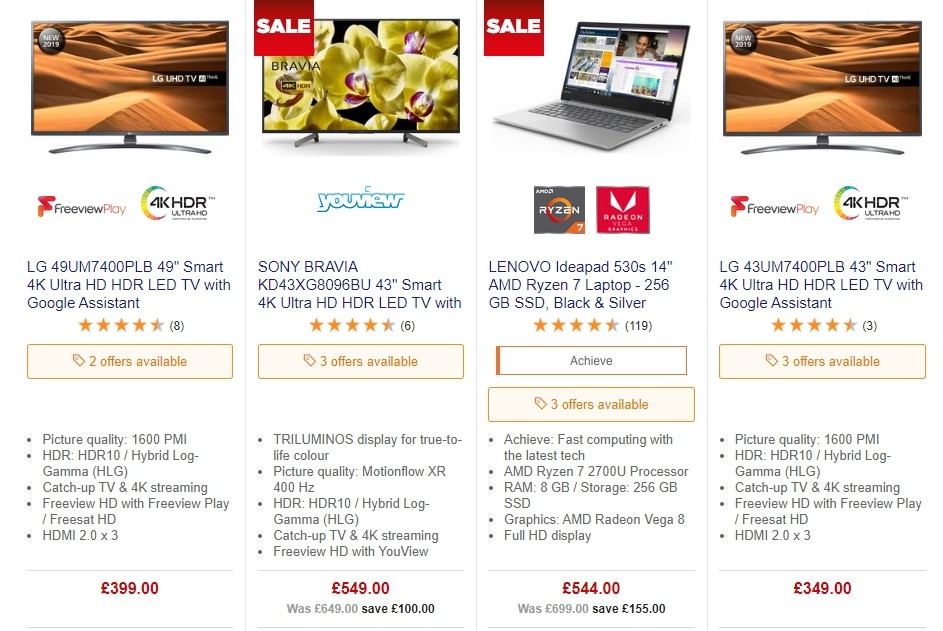 Currys Offers from 27 September