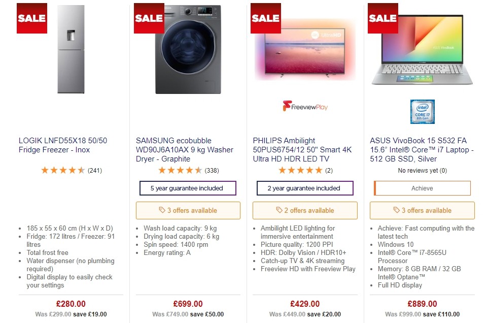 Currys Offers from 27 September