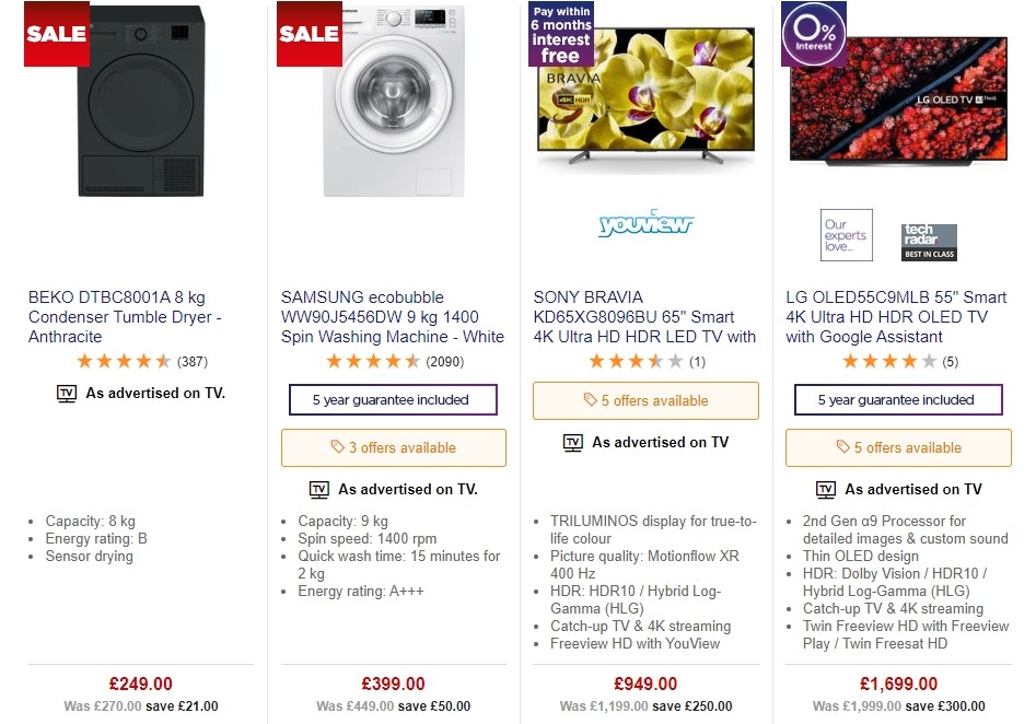 Currys Offers from 27 September