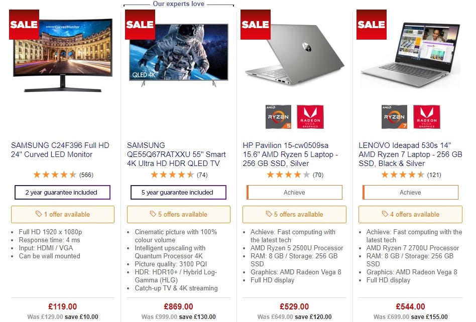 Currys Offers from 4 October