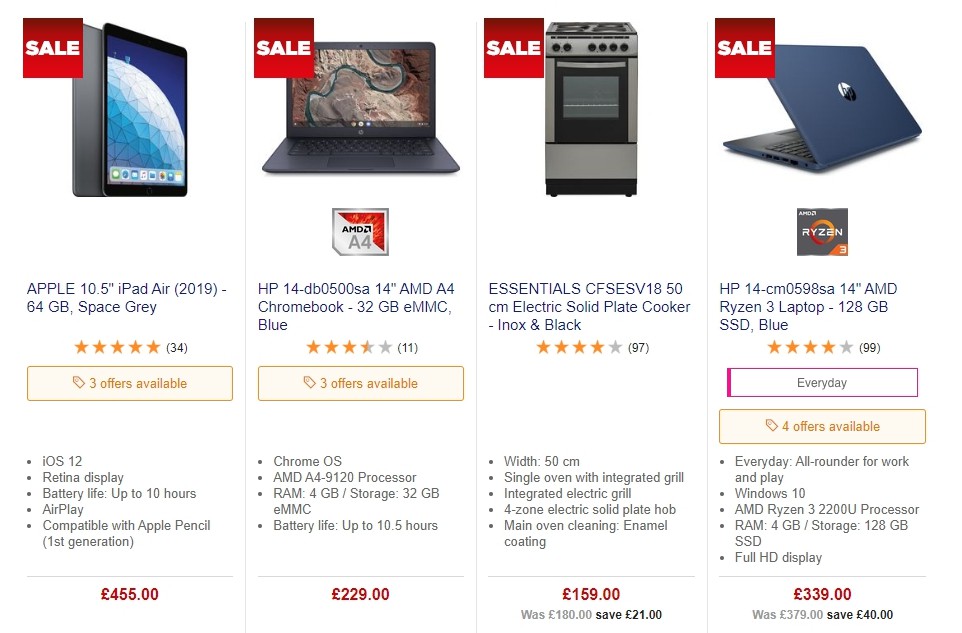 Currys Offers from 4 October