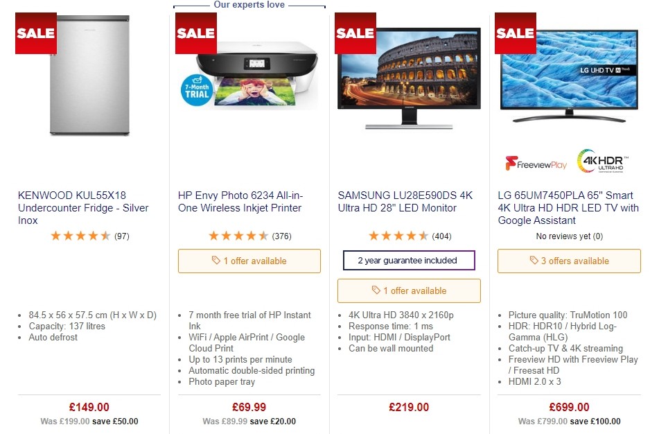 Currys Offers from 4 October