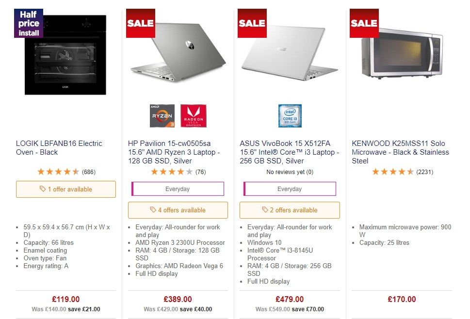 Currys Offers from 4 October