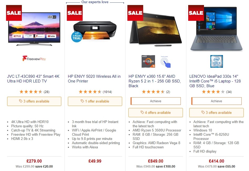 Currys Offers from 4 October