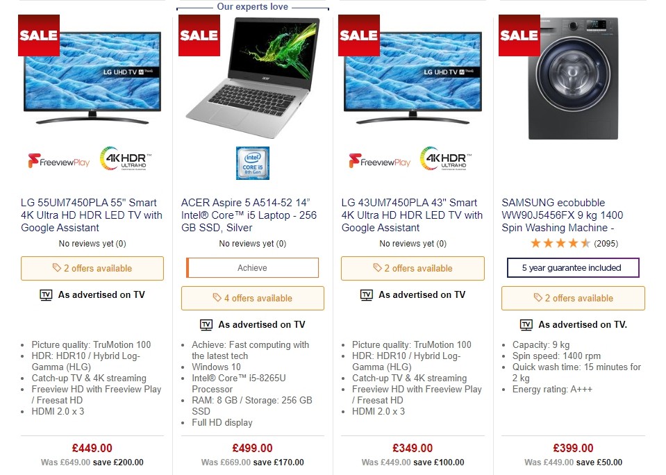 Currys Offers from 4 October