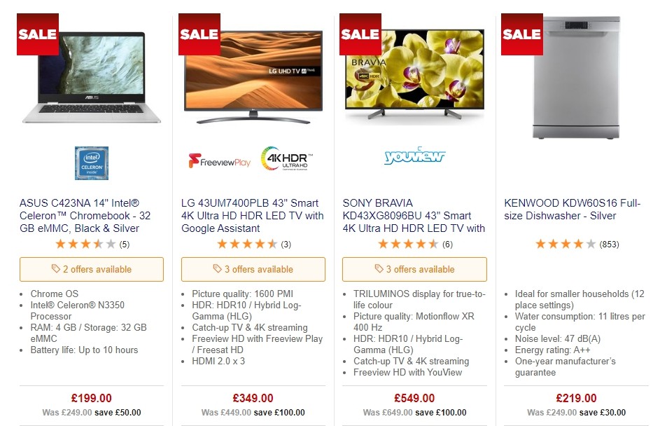 Currys Offers from 4 October