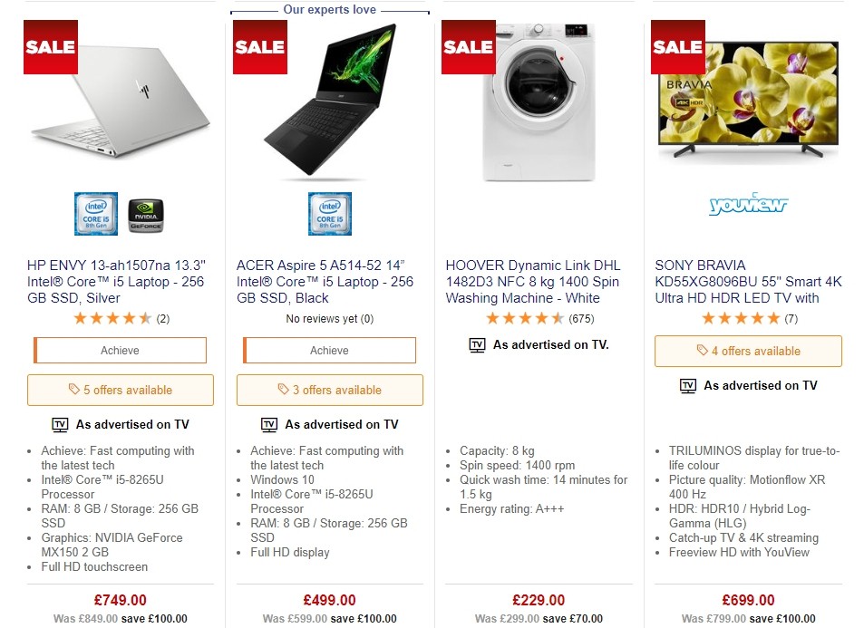 Currys Offers from 4 October