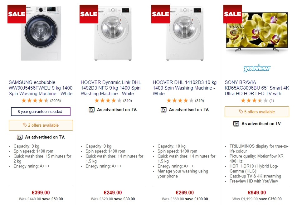 Currys Offers from 4 October