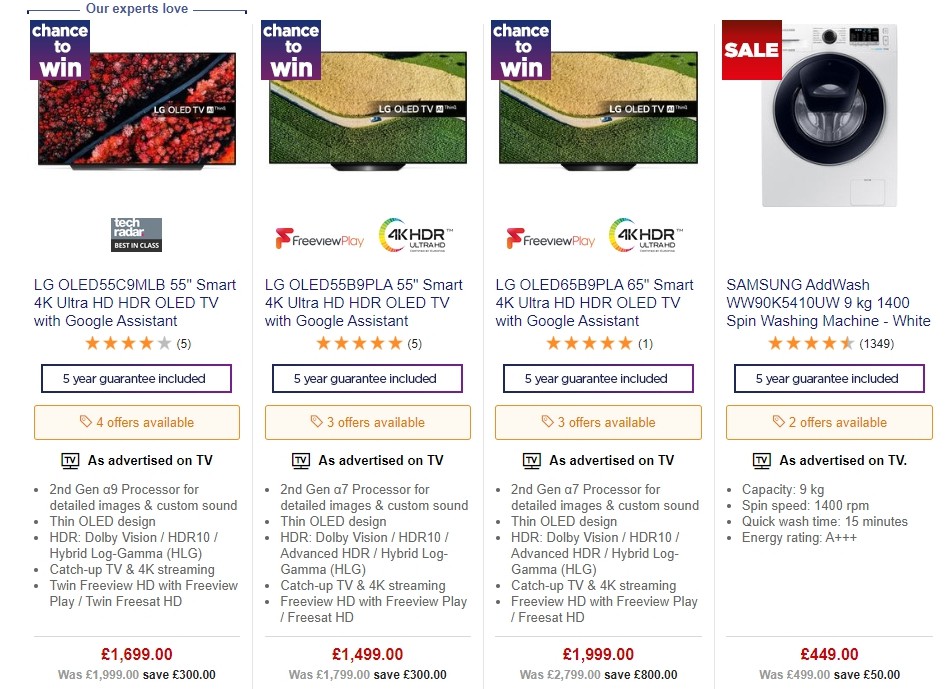 Currys Offers from 4 October