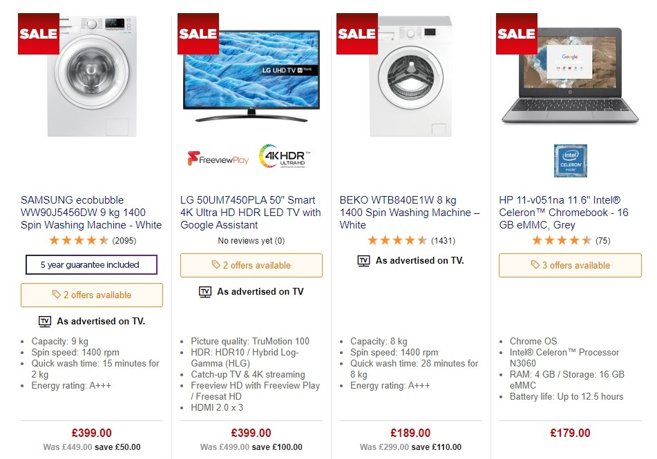 Currys Offers from 4 October