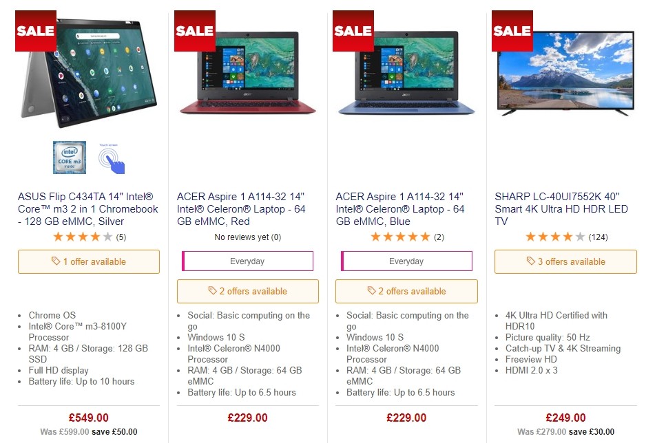 Currys Offers from 4 October