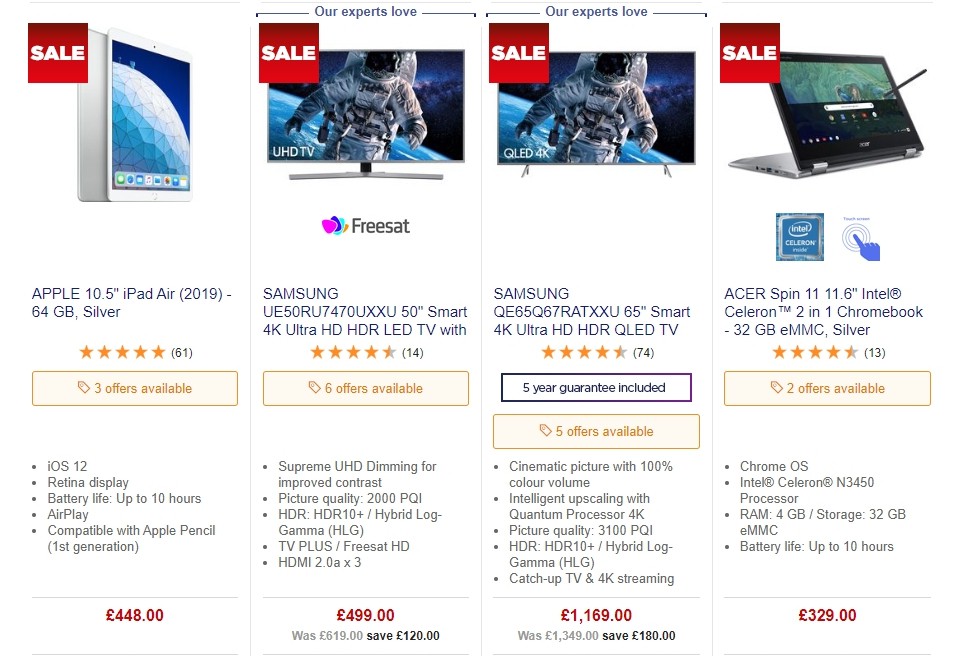 Currys Offers from 4 October