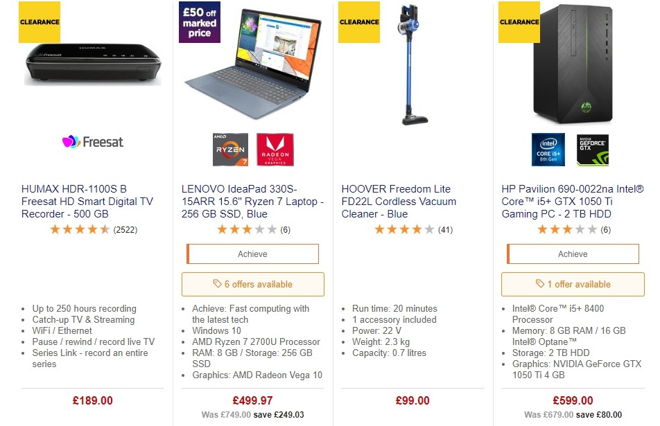 Currys Offers from 1 November