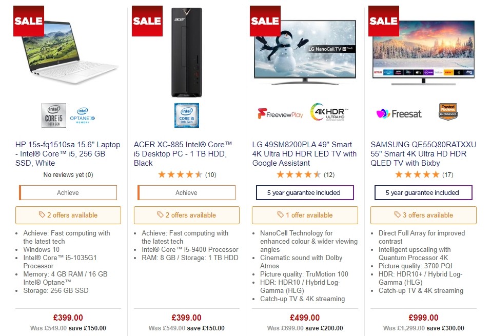 Currys Offers from 3 January