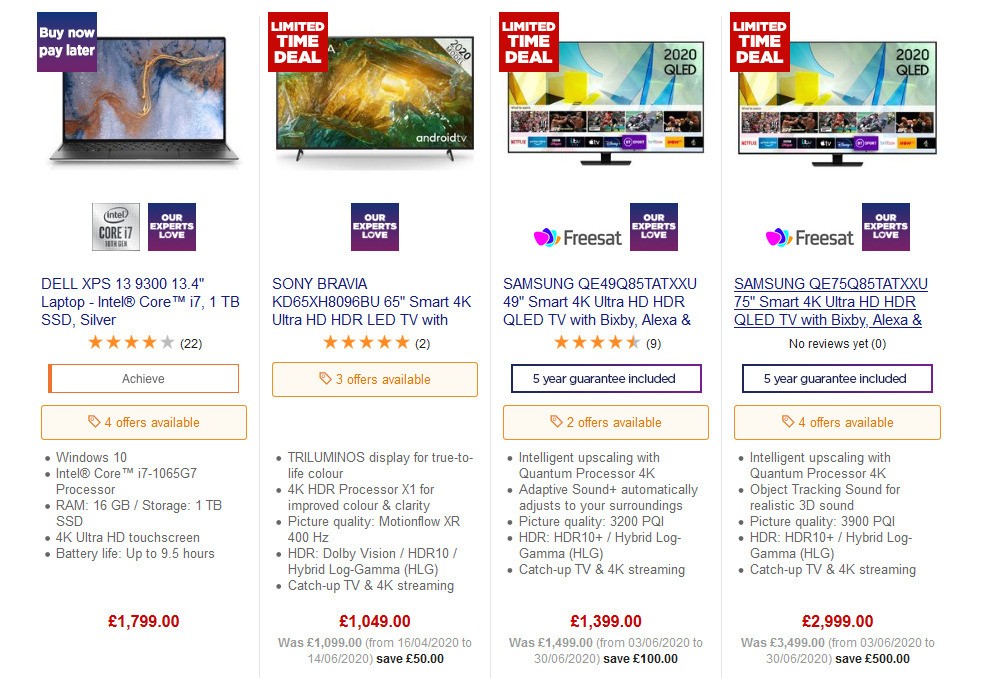 Currys Offers from 24 July