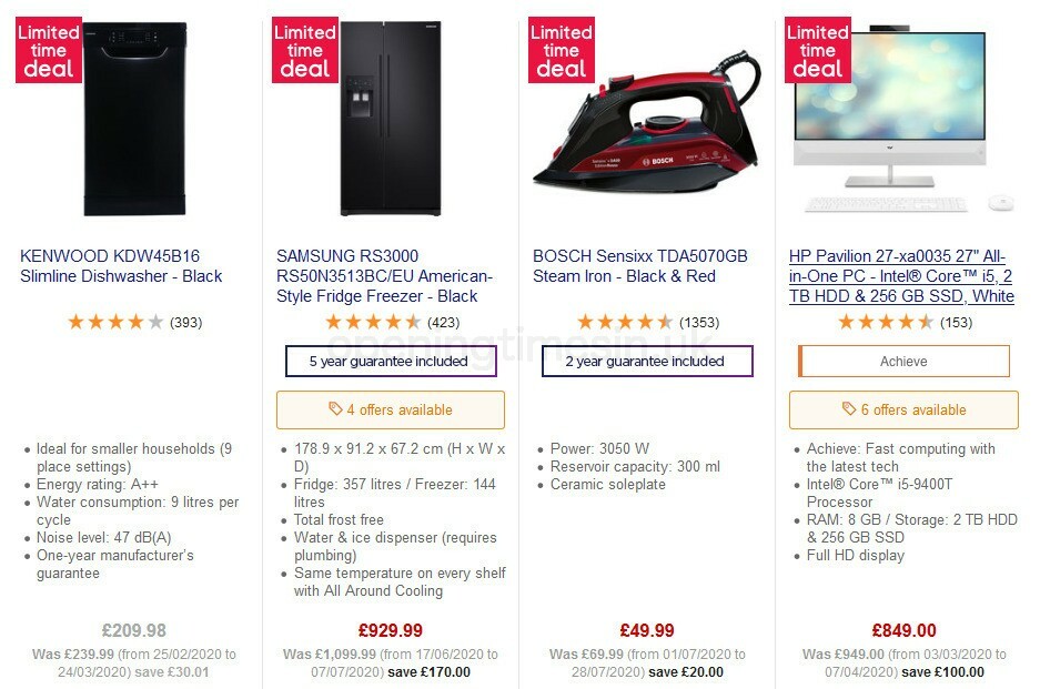 Currys Offers from 7 August