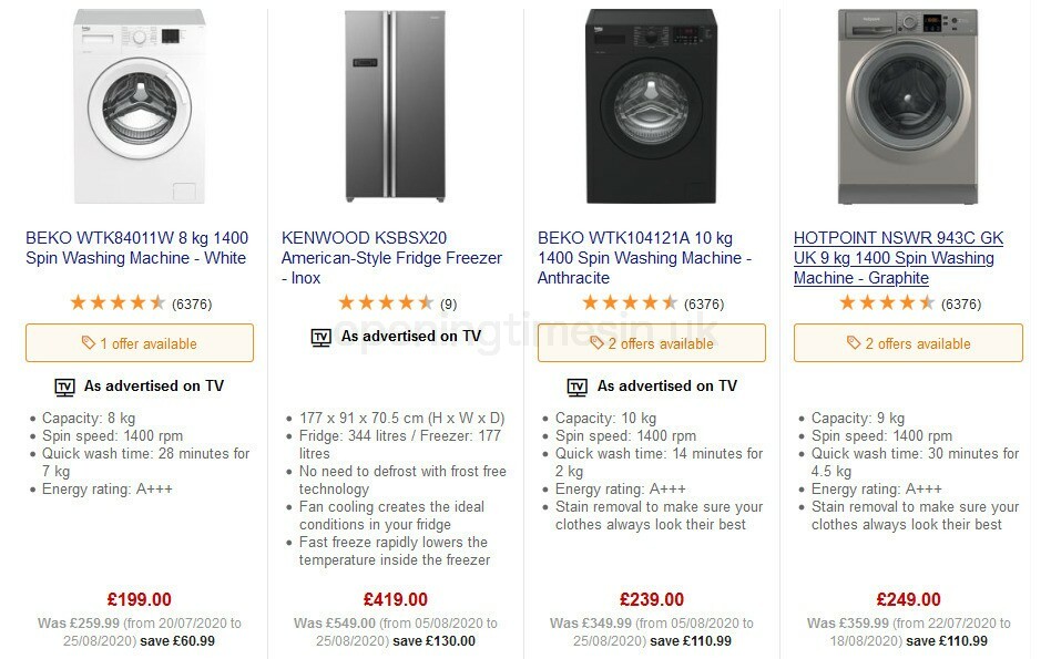 Currys Offers from 4 September