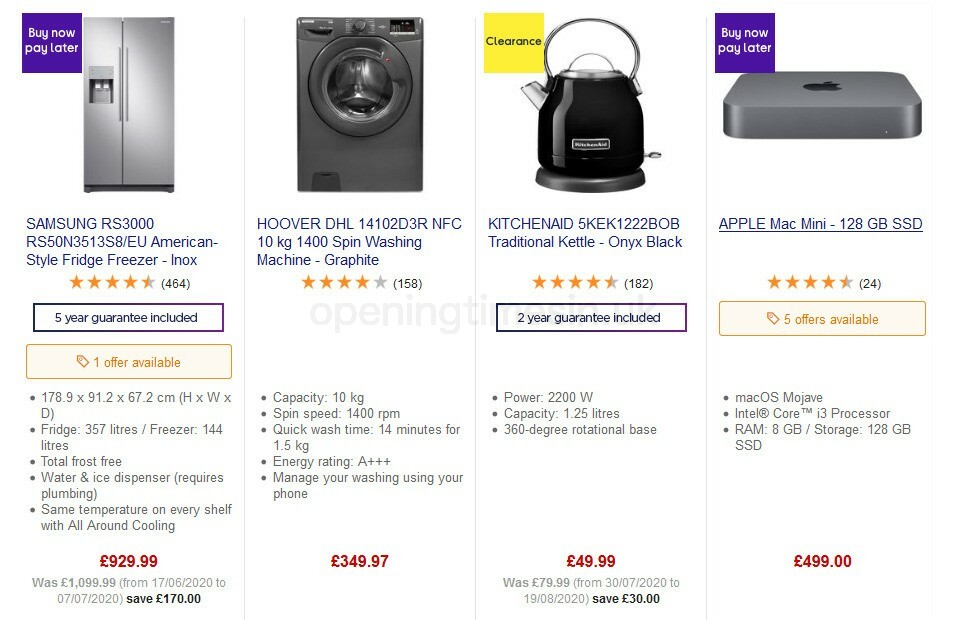 Currys Offers from 11 September