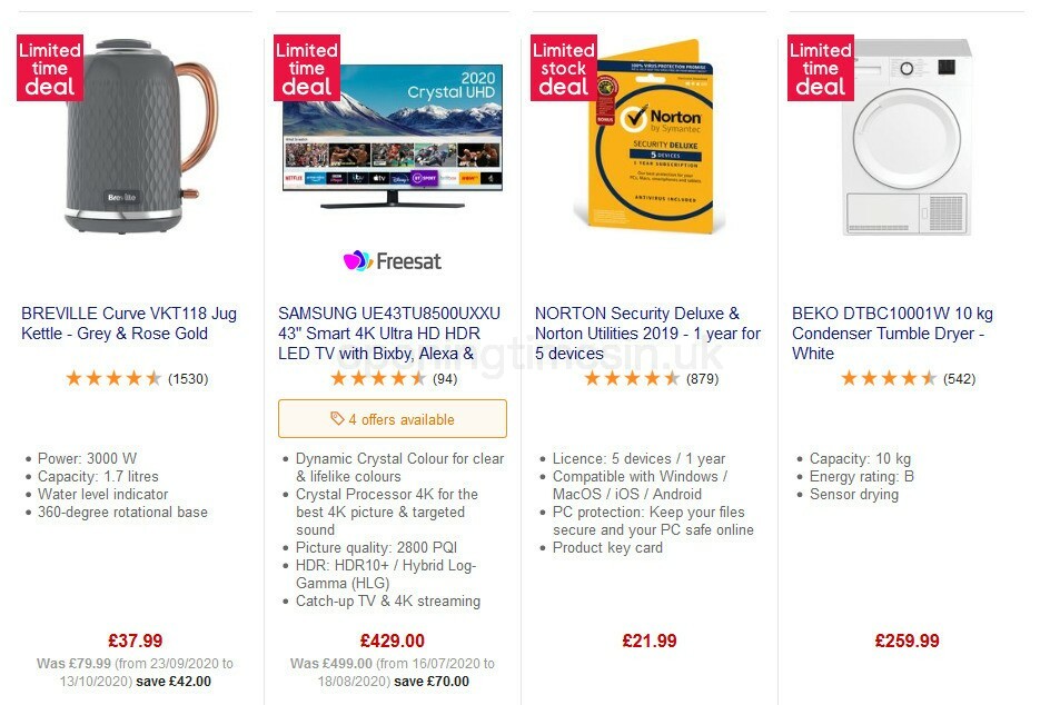 Currys Offers from 23 October